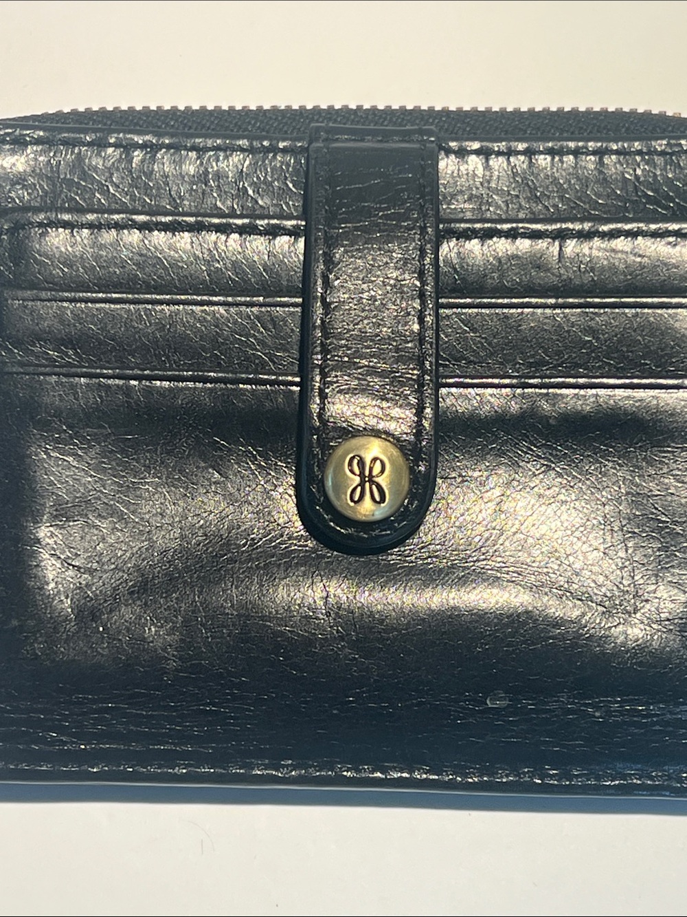 HOBO Black Leather Zip Wallet with Gold Hardware Key Holder Soft Genuine Leather - Picture 10 of 16